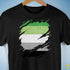 Aromantic Pride Flag Ripped Reveal Premium Unisex T-Shirt - Black
